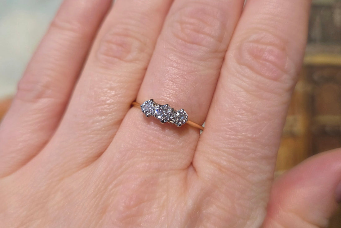 Edwardian old cut diamond ring in 18 carat gold-The Antique Ring Shop