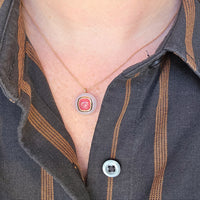 Rhodochrosite and agate pendant in 18 carat gold-The Antique Ring Shop