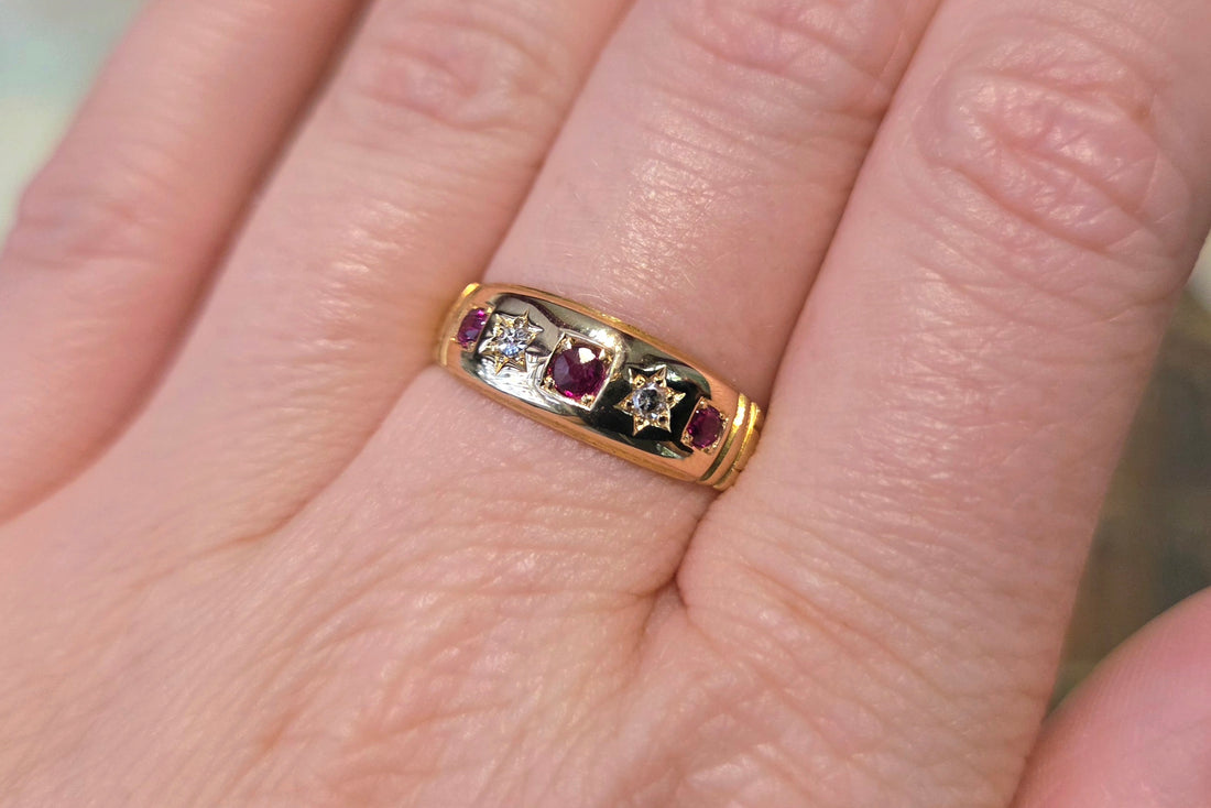 Victorian ruby and diamond gypsy ring