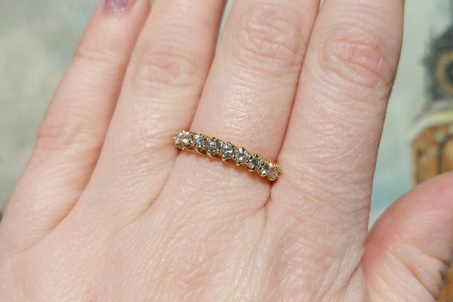 Diamond half eternity band in 18 carat gold