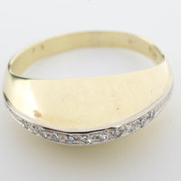 Arch style ring with half cut diamonds in 14 carat gold-Vintage & retro rings-The Antique Ring Shop, Amsterdam