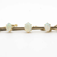 Antique gold bar brooch with five opal stones-Brooches-The Antique Ring Shop, Amsterdam