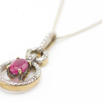 Ruby & Diamond Gold Plated Silver Collier-Pendants-The Antique Ring Shop, Amsterdam