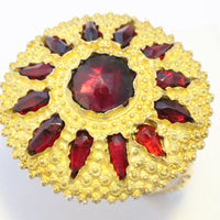 Garnet sun burst ring in 14 carat gold-Vintage & retro rings-The Antique Ring Shop, Amsterdam