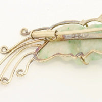 Jade carp fish brooch in 14 carat gold-Brooches-The Antique Ring Shop, Amsterdam