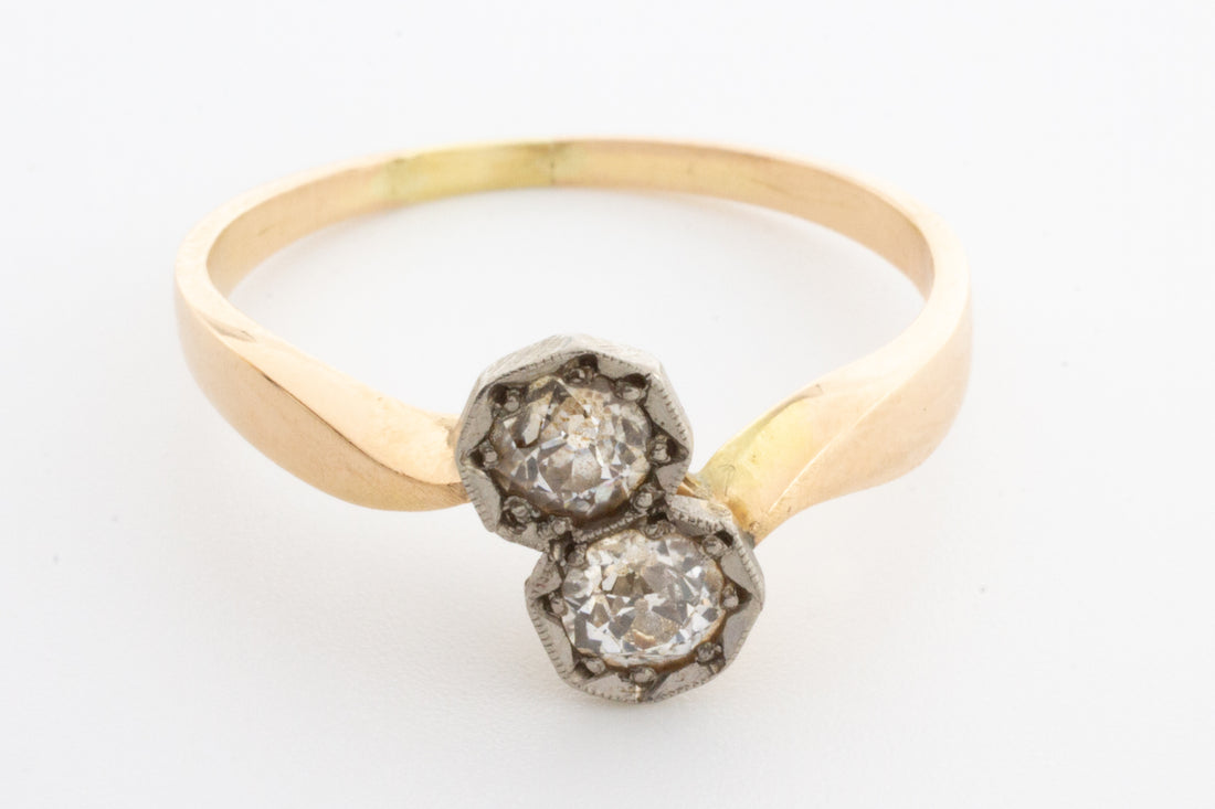 Antique old cut diamond toi et moi ring-Antique rings-The Antique Ring Shop