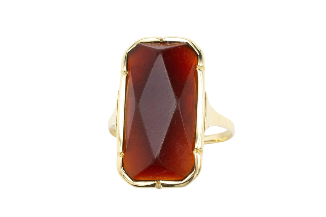 Vintage Dutch 14 carat gold ring with carnelian stone-Vintage & retro rings-The Antique Ring Shop