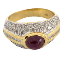 Cabochon ruby and diamond ring-Vintage & retro rings-The Antique Ring Shop