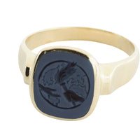 Signet ring with torch and hands intaglio-The Antique Ring Shop