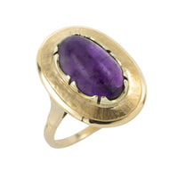 Cabochon amethyst ring in 14 carat gold-vintage rings-The Antique Ring Shop