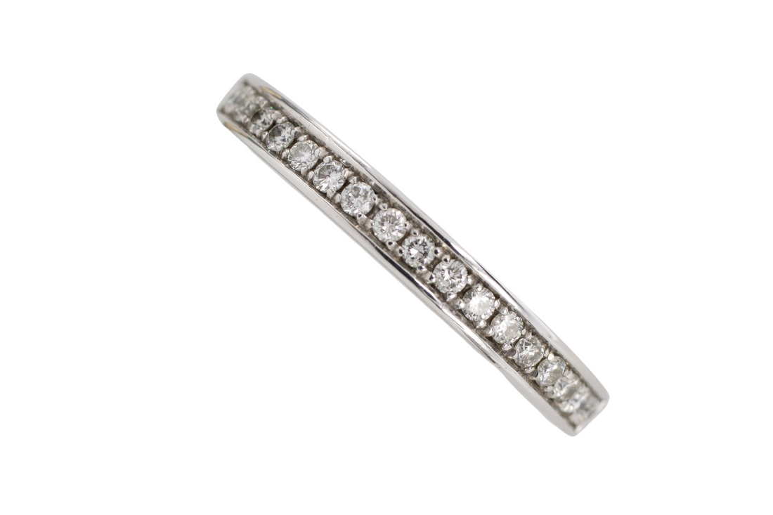 Brilliant cut diamond half eternity band-wedding rings-The Antique Ring Shop