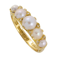 Victiorian pearl and rose diamond ring from 1897-Antique rings-The Antique Ring Shop